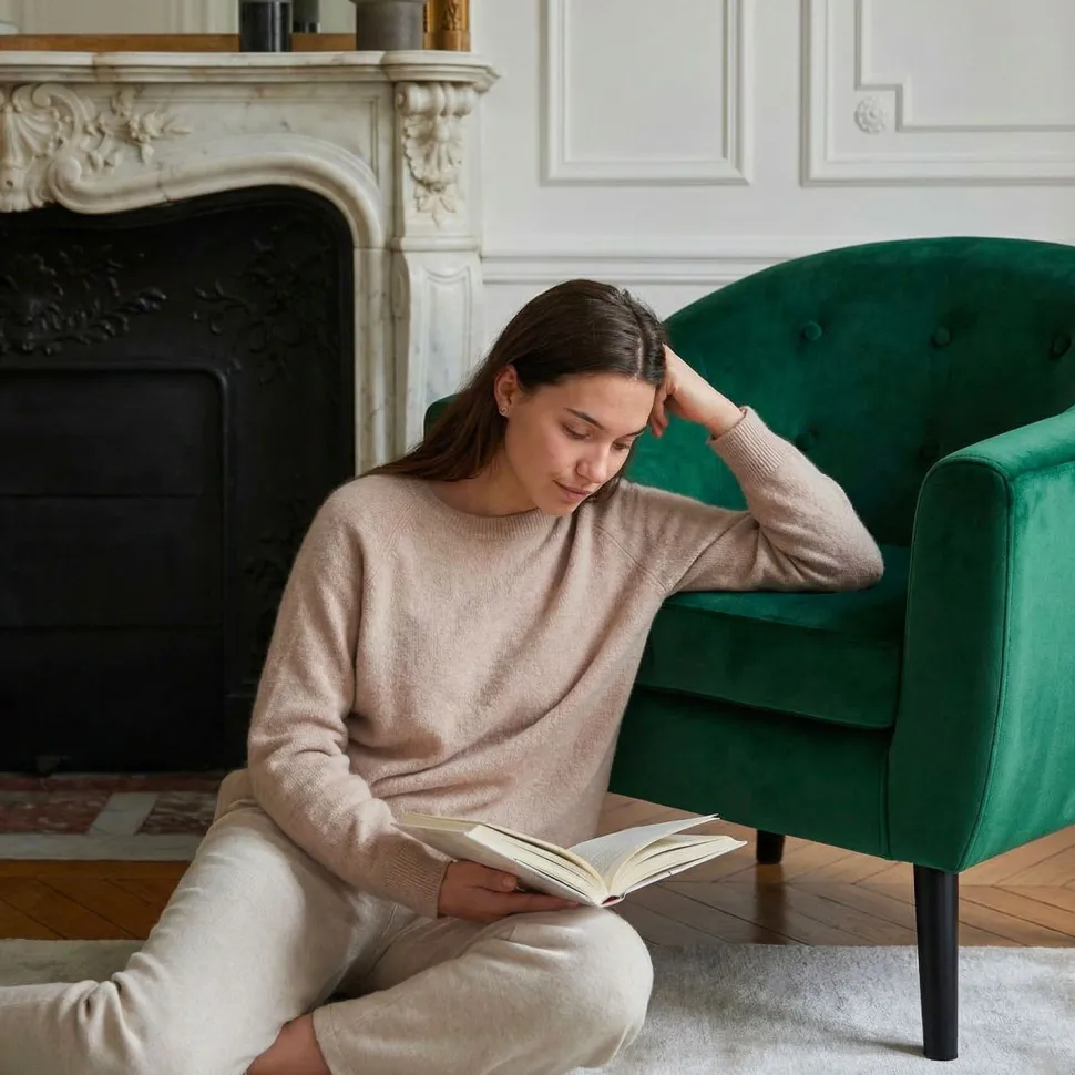 Fauteuil scandinave Savoy Velours Vert