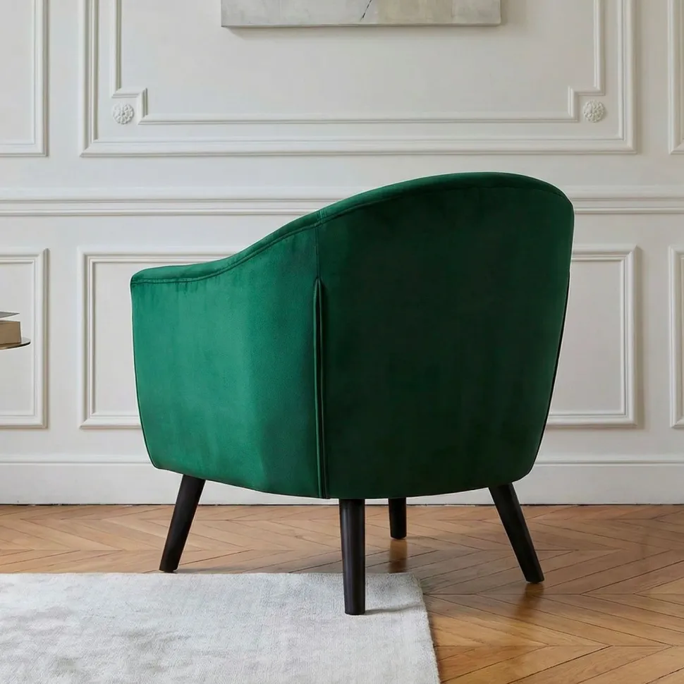 Fauteuil scandinave Savoy Velours Vert