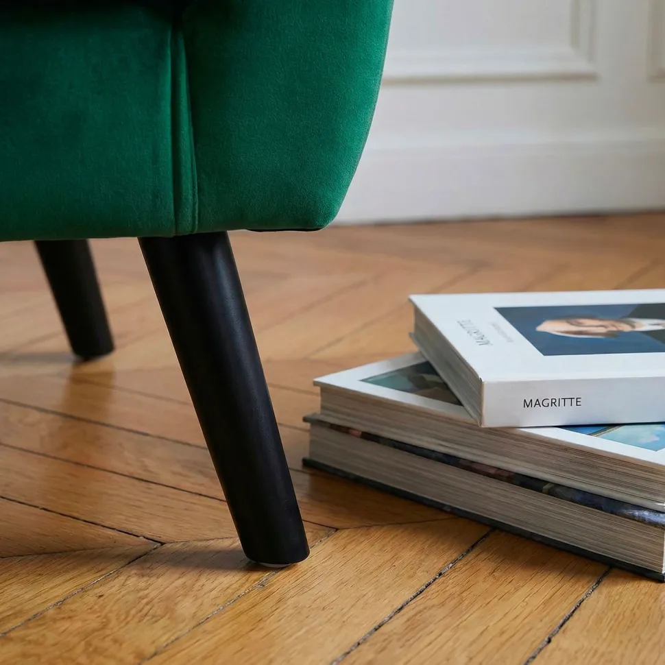 Fauteuil scandinave Savoy Velours Vert