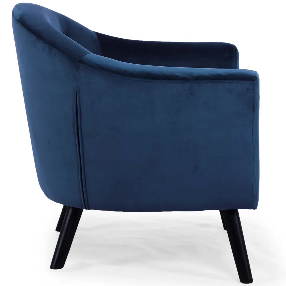 Fauteuil scandinave Savoy Velours Bleu