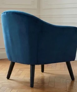 Fauteuil scandinave Savoy Velours Bleu
