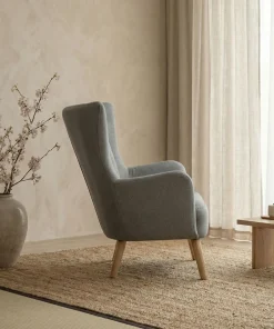 Fauteuil scandinave Vidal Gris