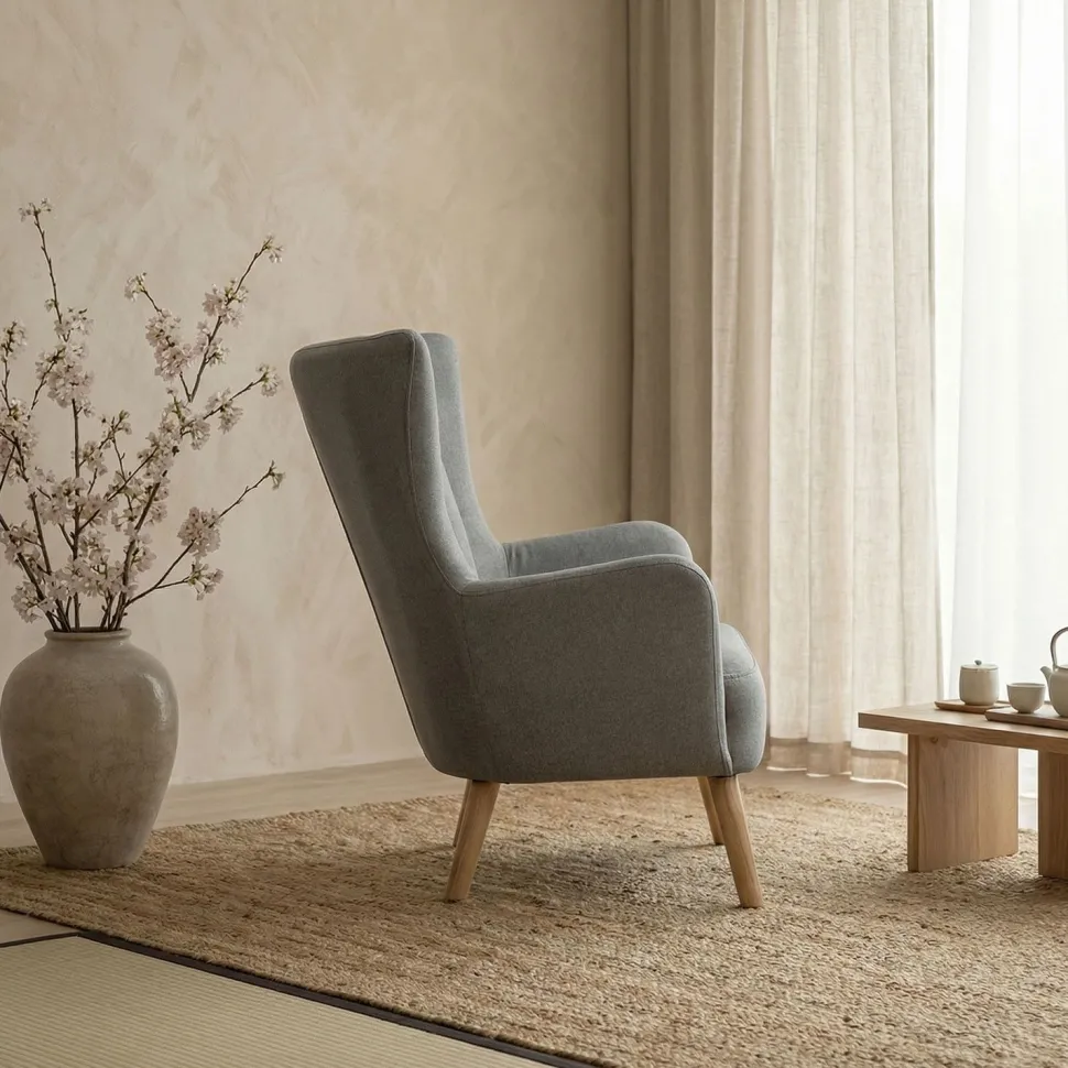 Fauteuil scandinave Vidal Gris