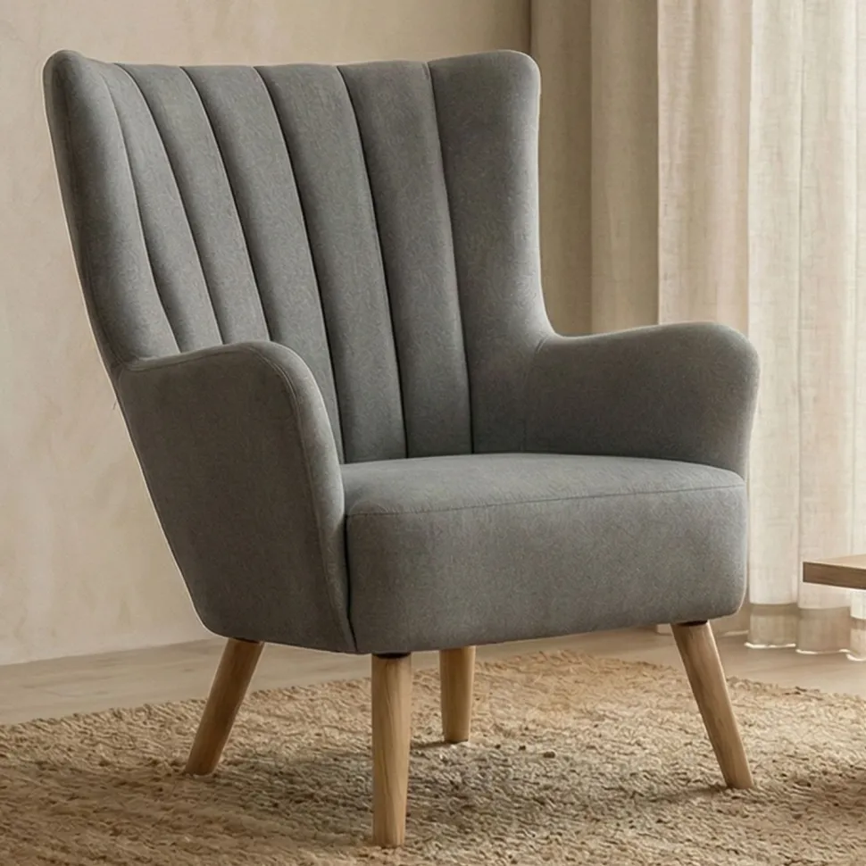 Fauteuil scandinave Vidal Gris