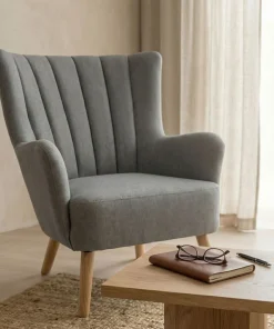 Fauteuil scandinave Vidal Gris