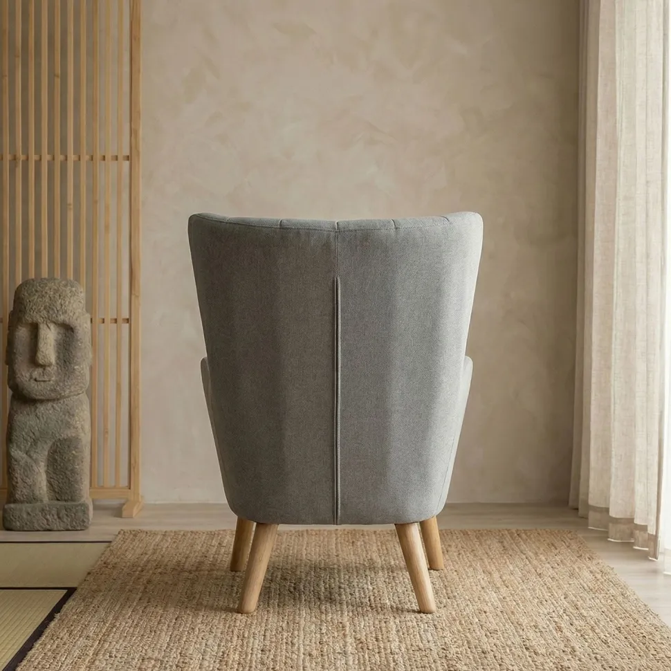 Fauteuil scandinave Vidal Gris