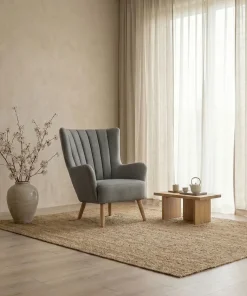 Fauteuil scandinave Vidal Gris