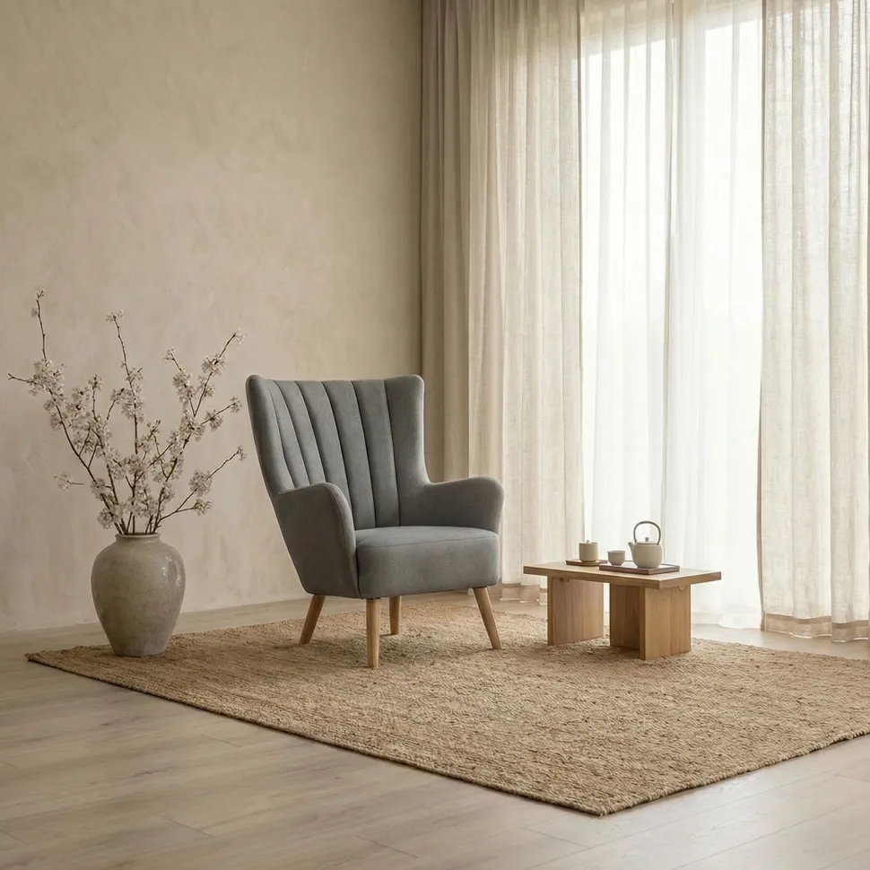 Fauteuil scandinave Vidal Gris
