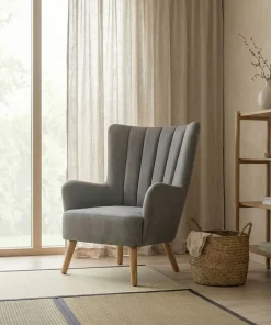 Fauteuil scandinave Vidal Gris