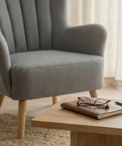 Fauteuil scandinave Vidal Gris