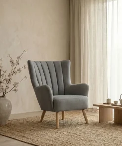 Fauteuil scandinave Vidal Gris
