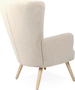 Fauteuil scandinave Vidal Tissu Bouclette Beige