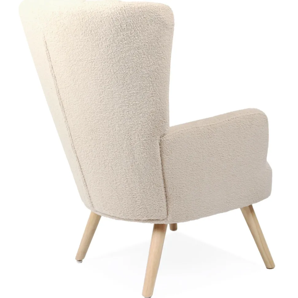 Fauteuil scandinave Vidal Tissu Bouclette Beige
