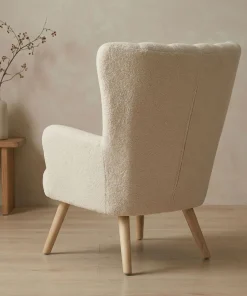 Fauteuil scandinave Vidal Tissu Bouclette Beige