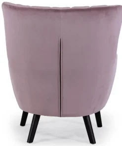 Fauteuil scandinave Vidal en Velours Rose