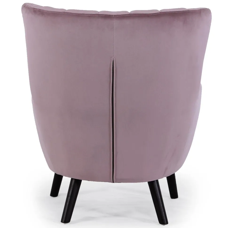 Fauteuil scandinave Vidal en Velours Rose