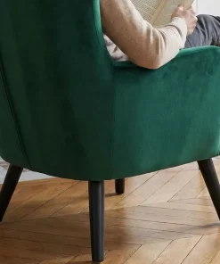 Fauteuil scandinave Vidal en Velours Vert