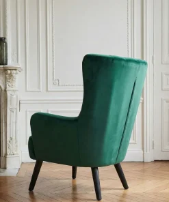 Fauteuil scandinave Vidal en Velours Vert