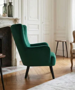 Fauteuil scandinave Vidal en Velours Vert