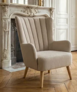 Fauteuil scandinave Vidal Beige