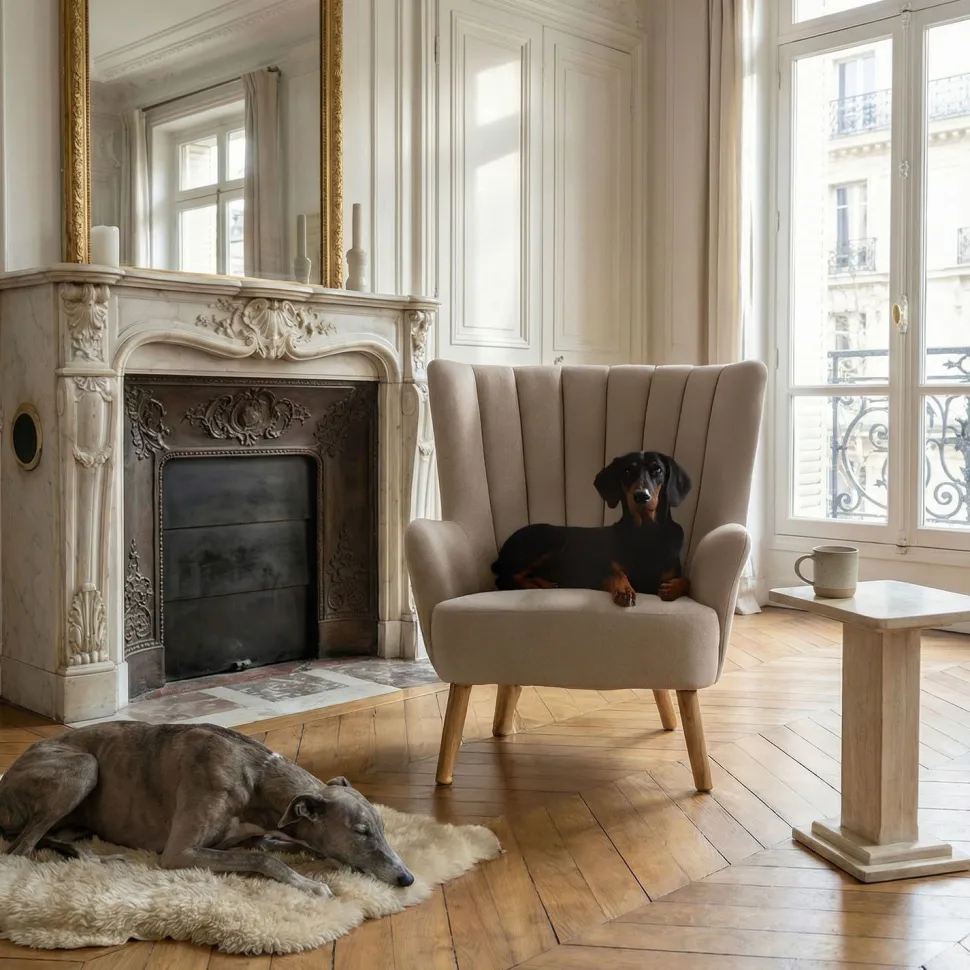 Fauteuil scandinave Vidal Beige