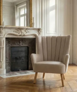 Fauteuil scandinave Vidal Beige