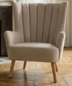 Fauteuil scandinave Vidal Beige