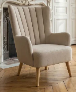 Fauteuil scandinave Vidal Beige