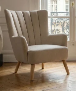 Fauteuil scandinave Vidal Beige