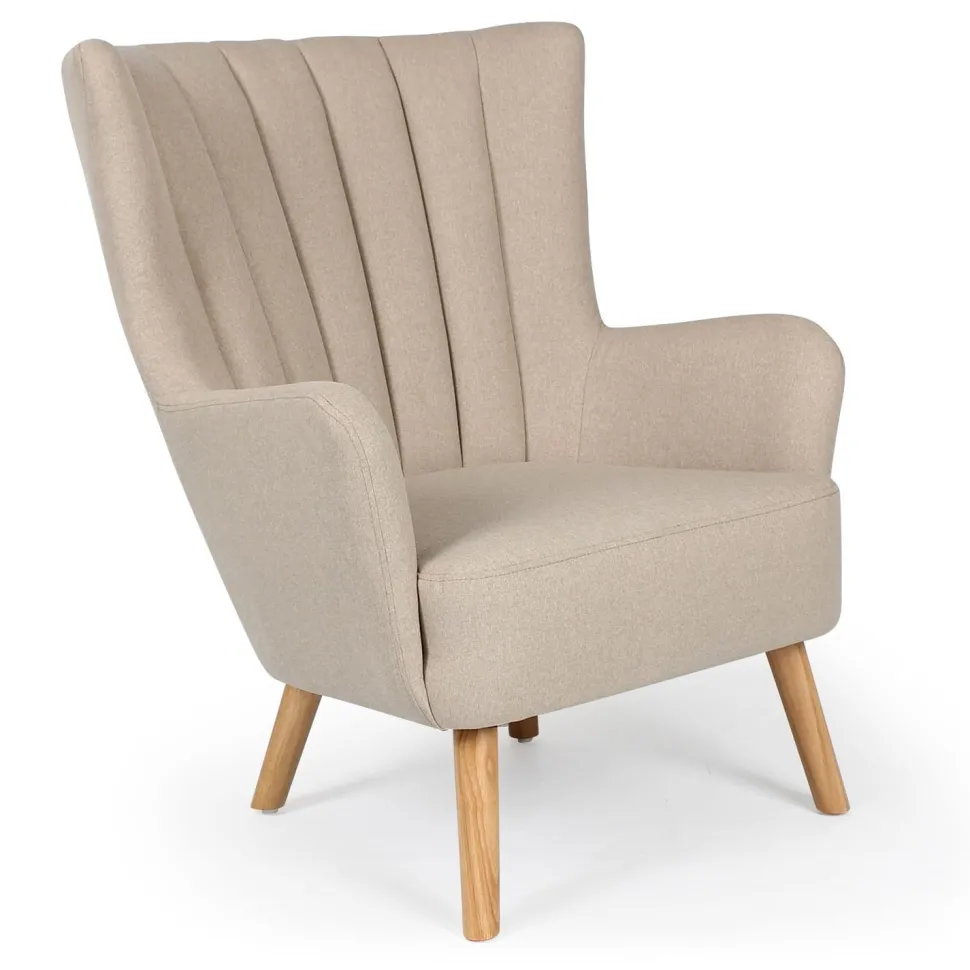 Fauteuil scandinave Vidal Beige