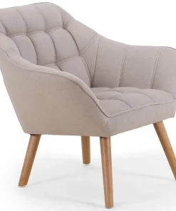 Fauteuil Scandinave Zentao Tissu Beige