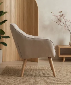 Fauteuil Scandinave Zentao Tissu Beige