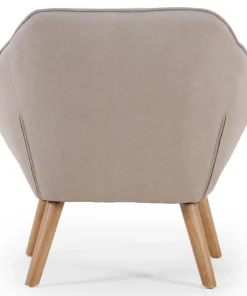 Fauteuil Scandinave Zentao Tissu Beige