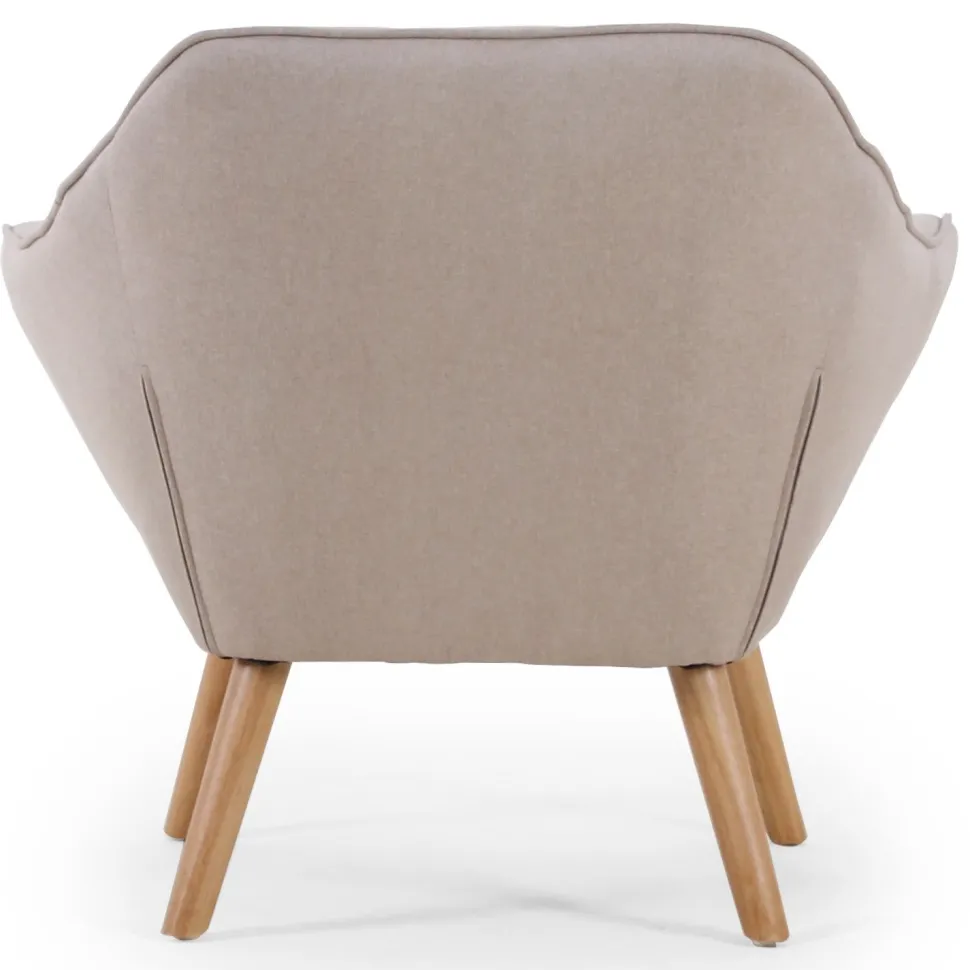 Fauteuil Scandinave Zentao Tissu Beige