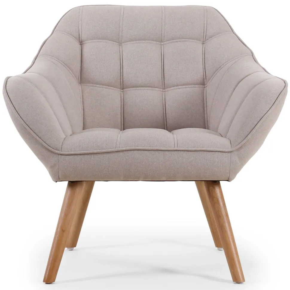 Fauteuil Scandinave Zentao Tissu Beige