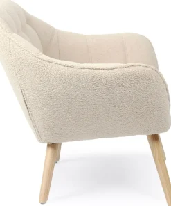 Fauteuil scandinave Zentao Tissu bouclette Beige