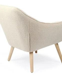 Fauteuil scandinave Zentao Tissu bouclette Beige