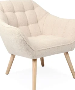 Fauteuil scandinave Zentao Tissu bouclette Beige
