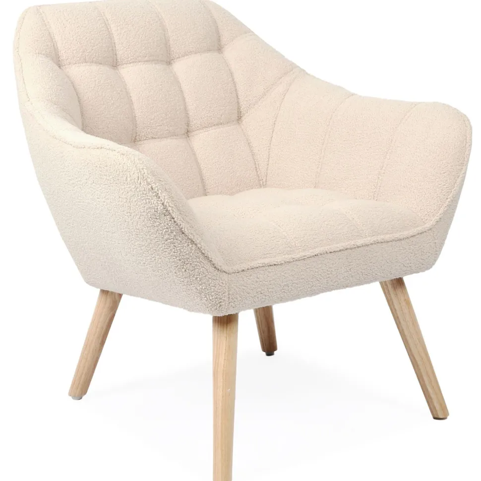 Fauteuil scandinave Zentao Tissu bouclette Beige