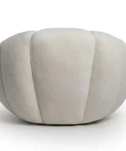 Fauteuil tournant design coquillage Arielina Tissu bouclette Beige