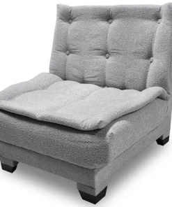 Fauteuil transformable en banquette Lefkada Tissu texturé Gris