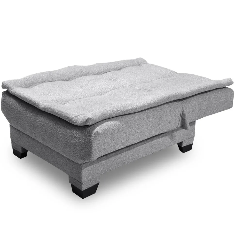 Fauteuil transformable en banquette Lefkada Tissu texturé Gris