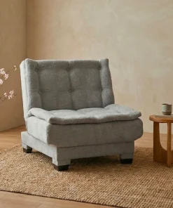 Fauteuil transformable en banquette Lefkada Tissu texturé Gris
