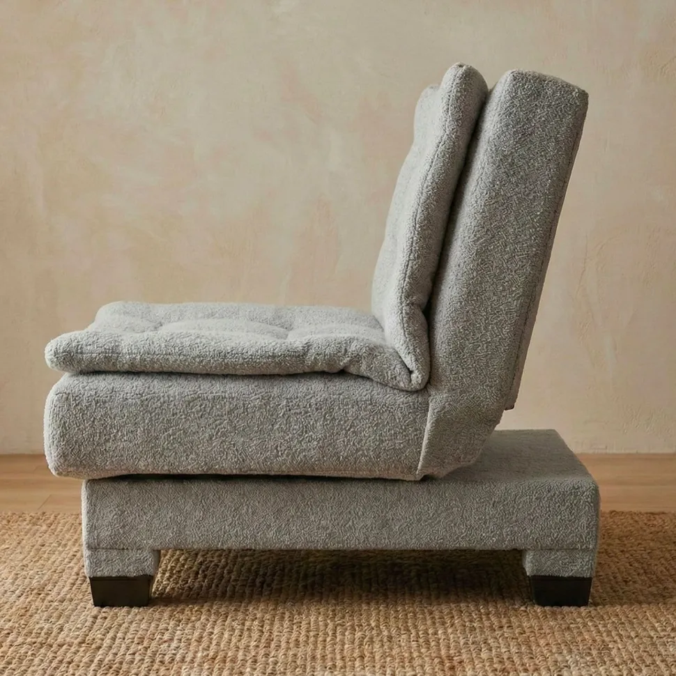 Fauteuil transformable en banquette Lefkada Tissu texturé Gris