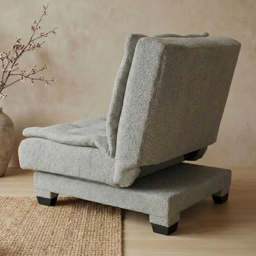 Fauteuil transformable en banquette Lefkada Tissu texturé Gris