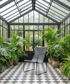Fauteuil Ulysse Métal Noir et Simili Gris