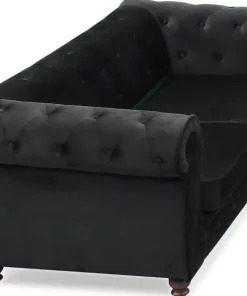 Grand canapé 2 places Chesterfield Velours Noir