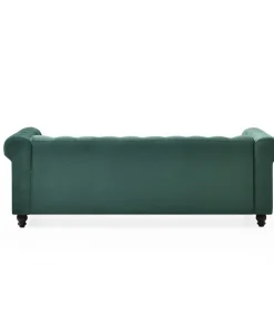 Grand canapé 3 places Chesterfield Velours Vert