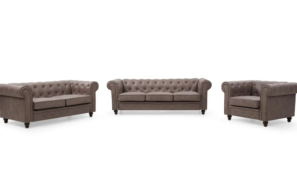 Grand canapé 3 places Chesterfield Vintage