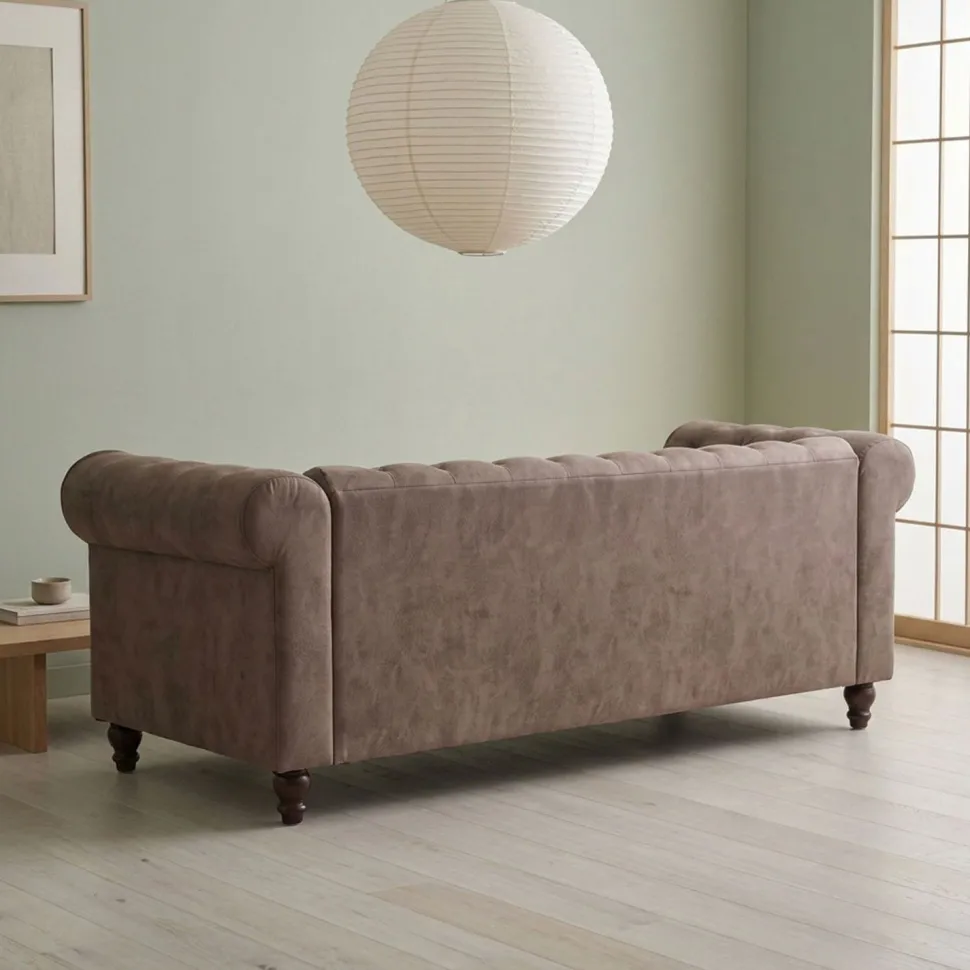 Grand canapé 3 places Chesterfield Vintage